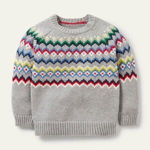 Mini Boden Chunky Fair Isle Crew Sweater
